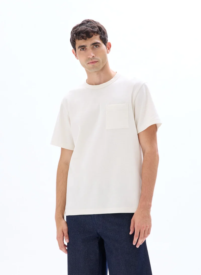 Celio Meslub Ecru Short Sleeves Tshirt